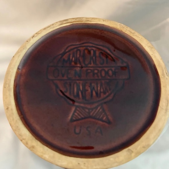 Vintage Marcrest Stoneware Oven Proof "Daisy Dot" Brown Glazed Pitcher c. 1950's - Picture 3 of 3